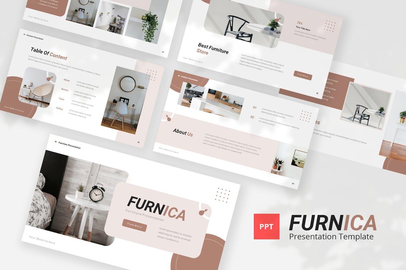 家居精选PPT模板下载 Furnica — Furniture Powerpoint Template