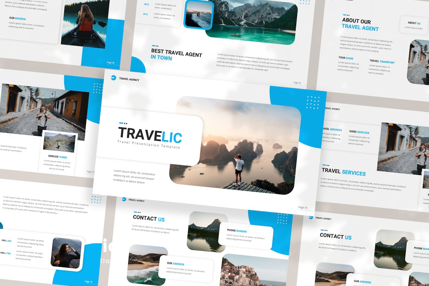 旅行者行走世界PPT创意模板 Travelic — Travel Powerpoint Template