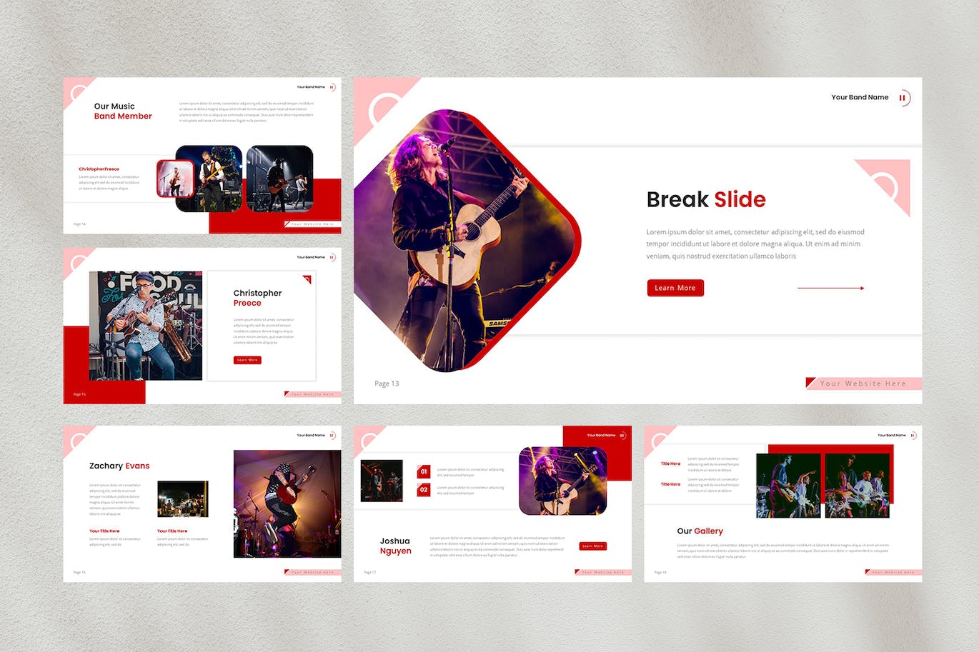 乐队演奏会精彩回顾PPT演示幻灯片模板 Rytme — Musical Band Powerpoint Template