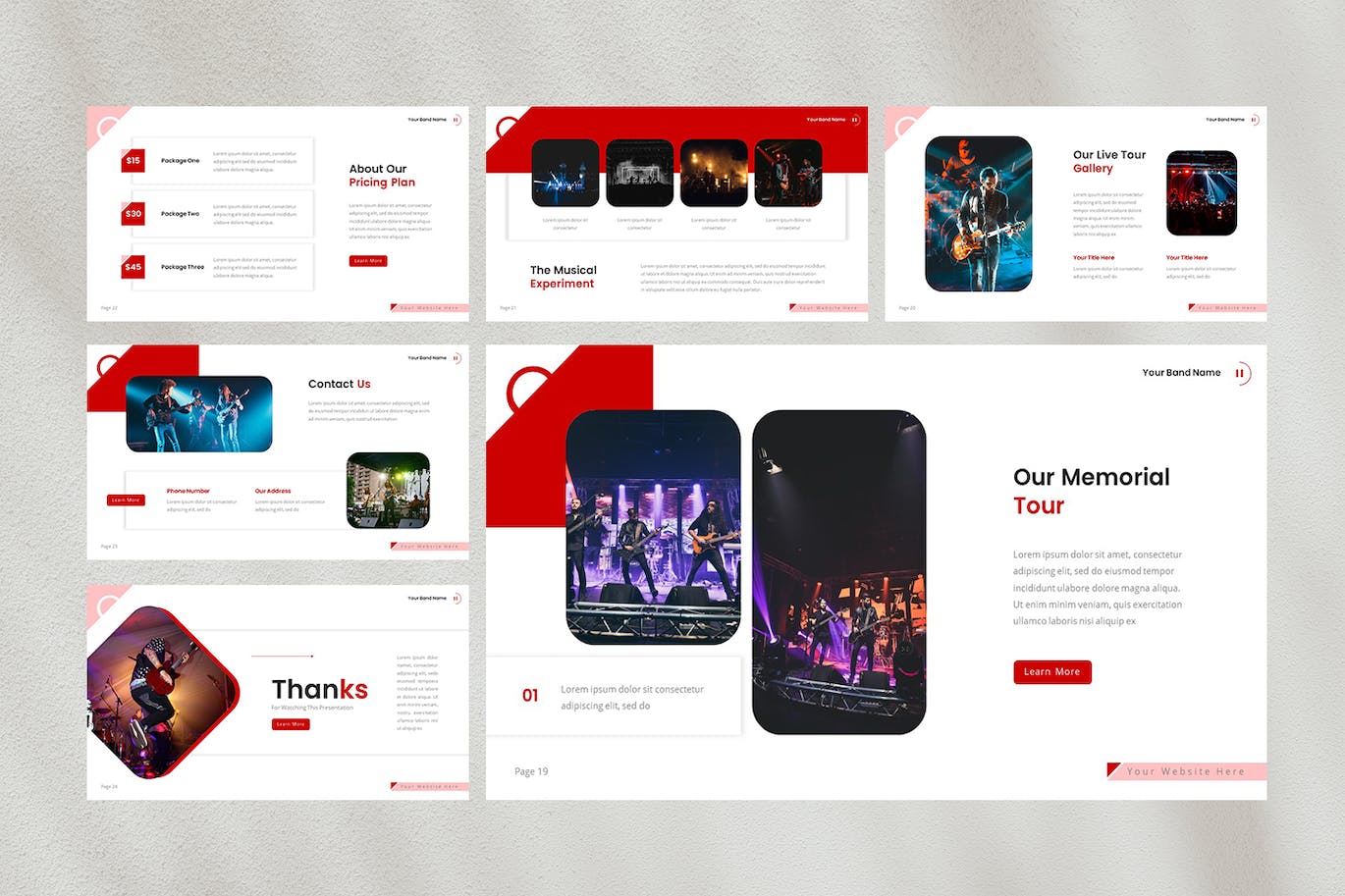 乐队演奏会精彩回顾PPT演示幻灯片模板 Rytme — Musical Band Powerpoint Template