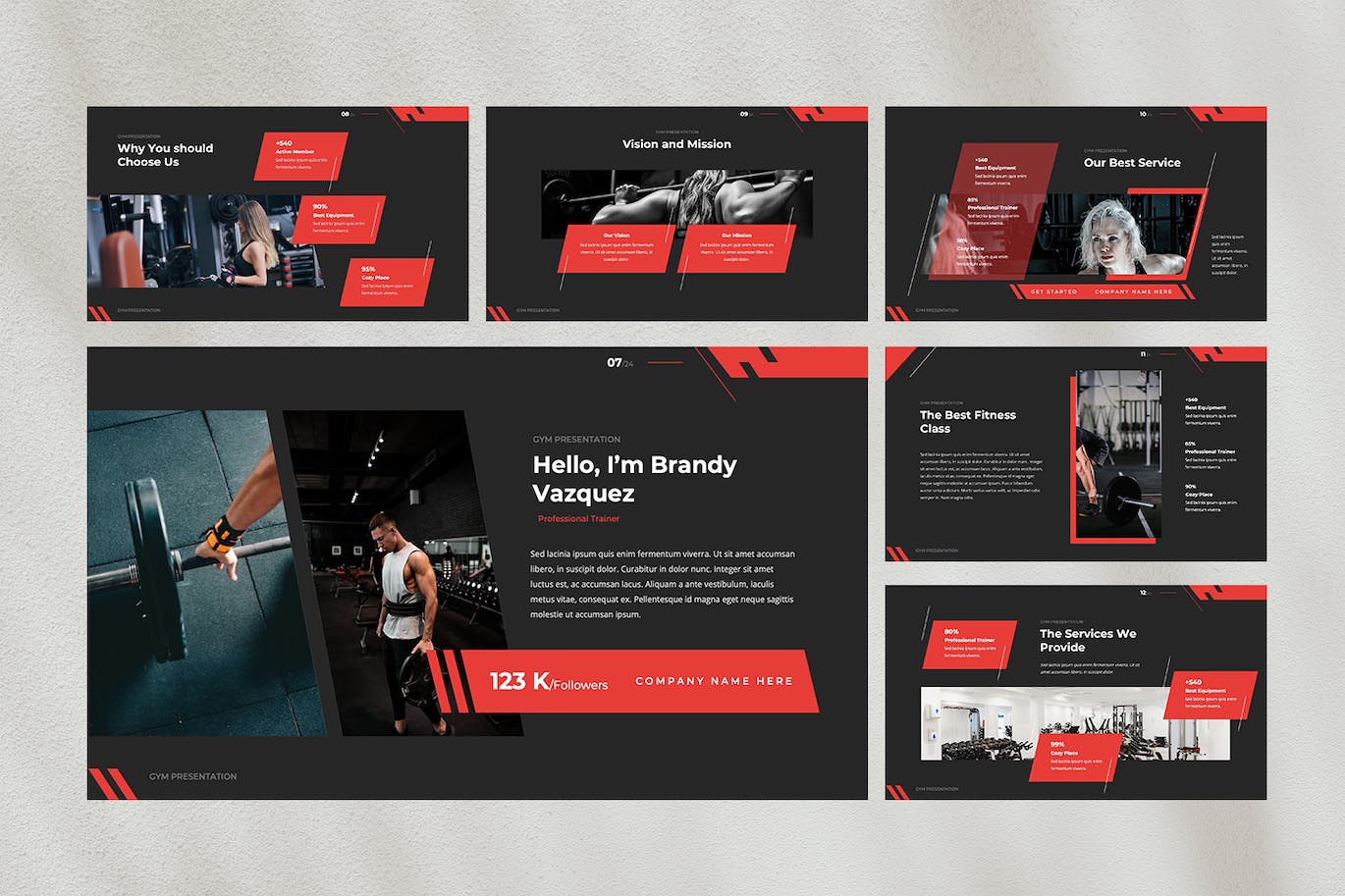 健身房健康生活指南PPT幻灯片模板 Gymbest — Gym Powerpoint Template