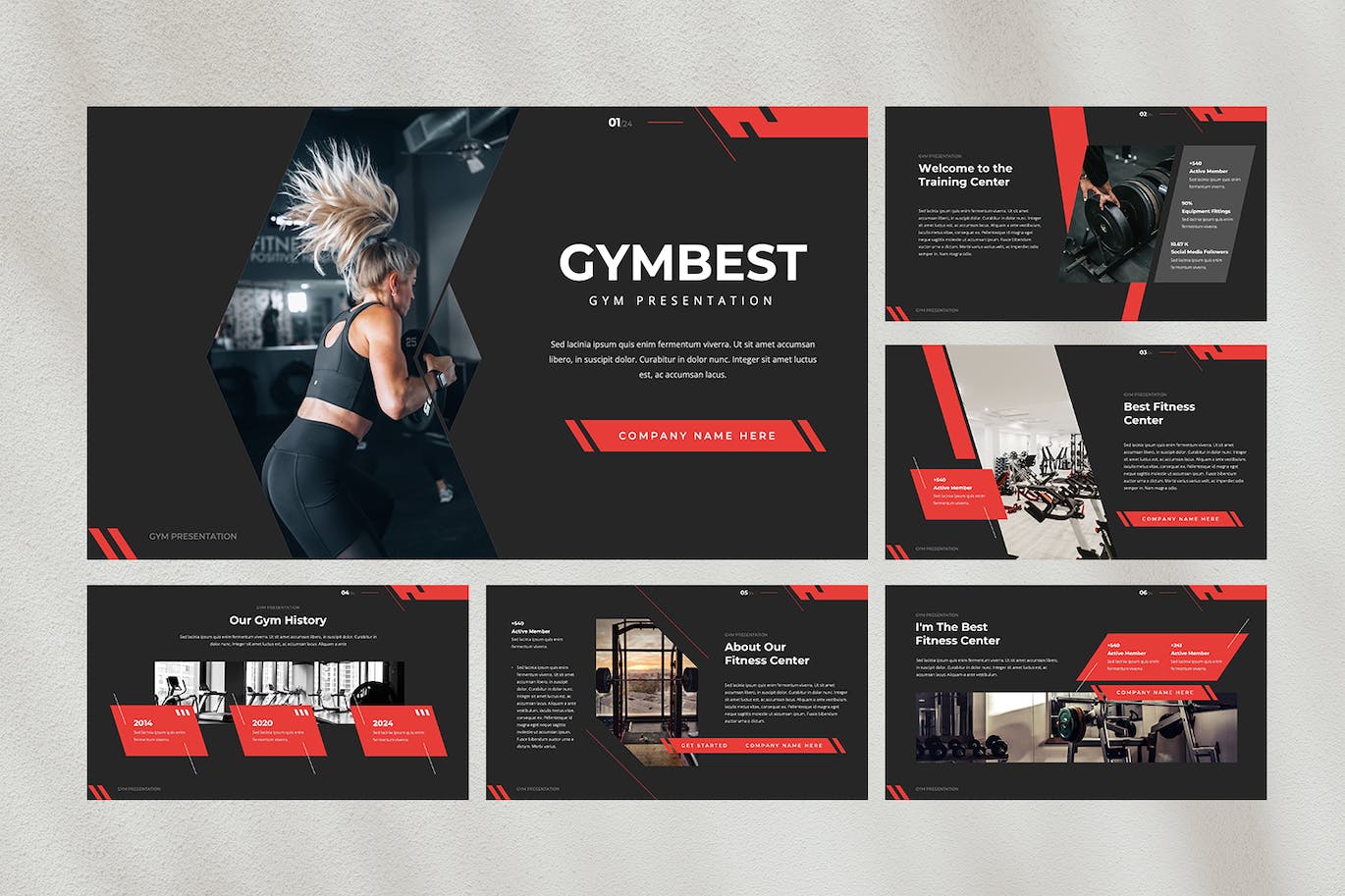 健身房健康生活指南PPT幻灯片模板 Gymbest — Gym Powerpoint Template