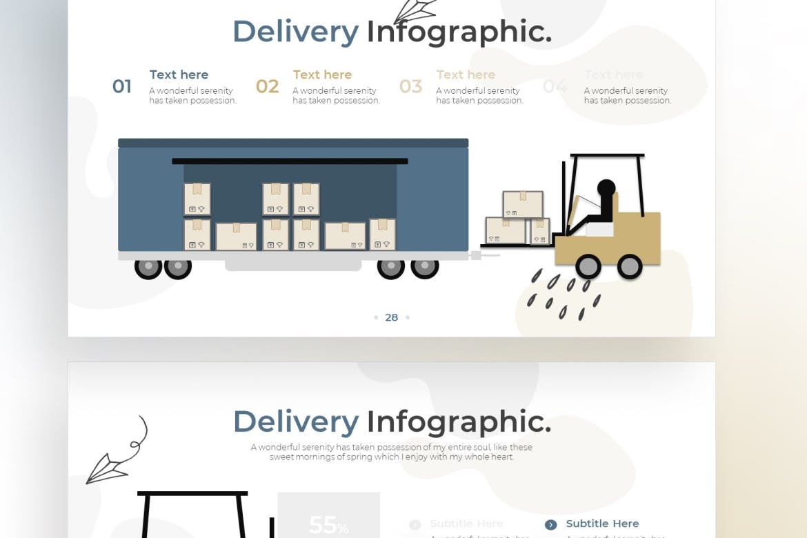 交付信息图表涂鸦风格Google幻灯片模板素材 Delivery Infographic Doodle Style &#8211; Google Slide