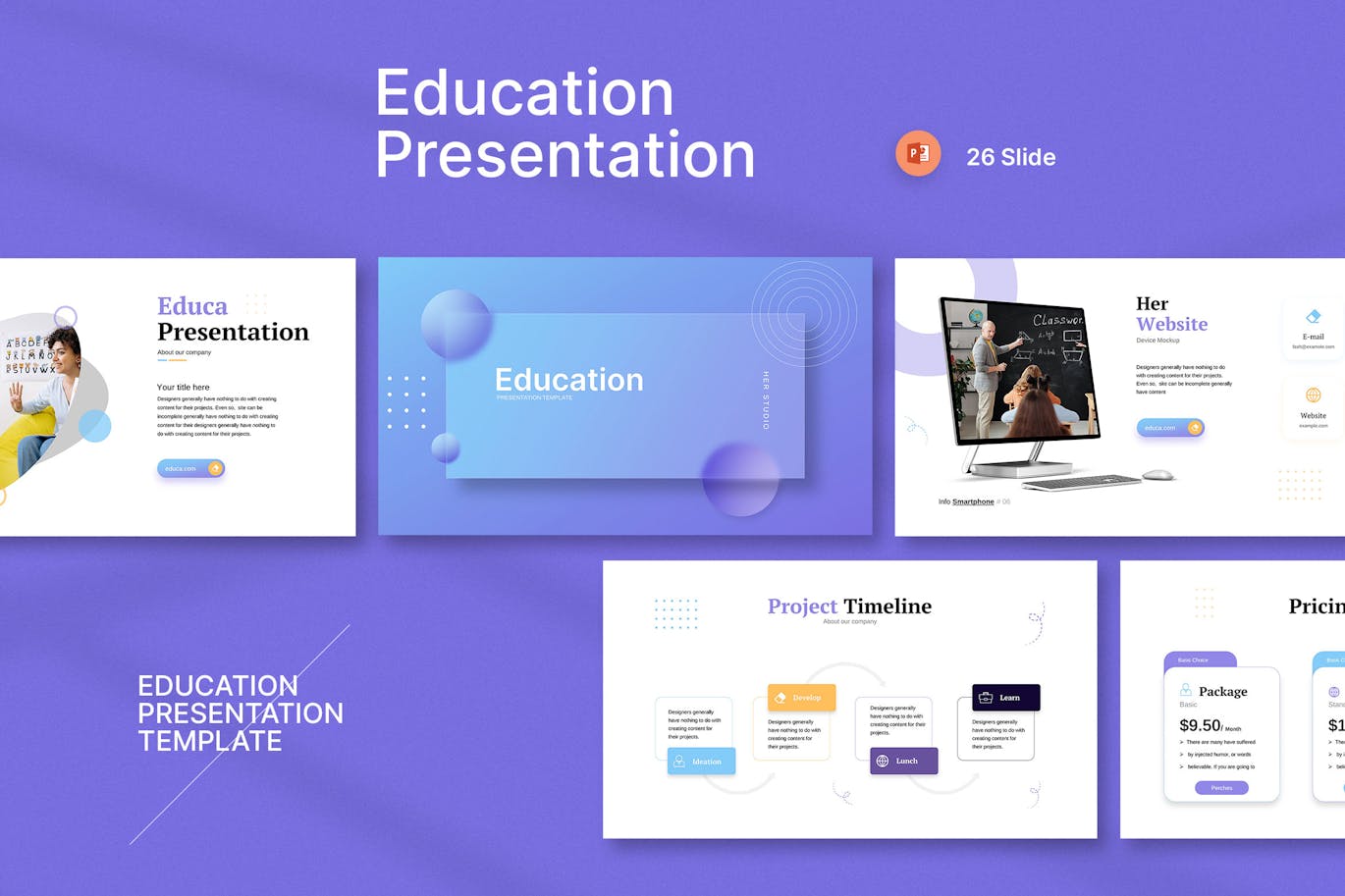 现代教育演示PowerPoint演示模板 Education Presentation Template