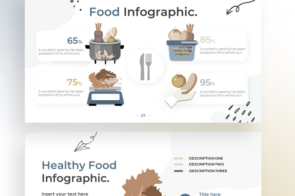 食品信息图表涂鸦风格Keynote幻灯片设计模板 Food Infographic Doodle Style &#8211; Keynote Template