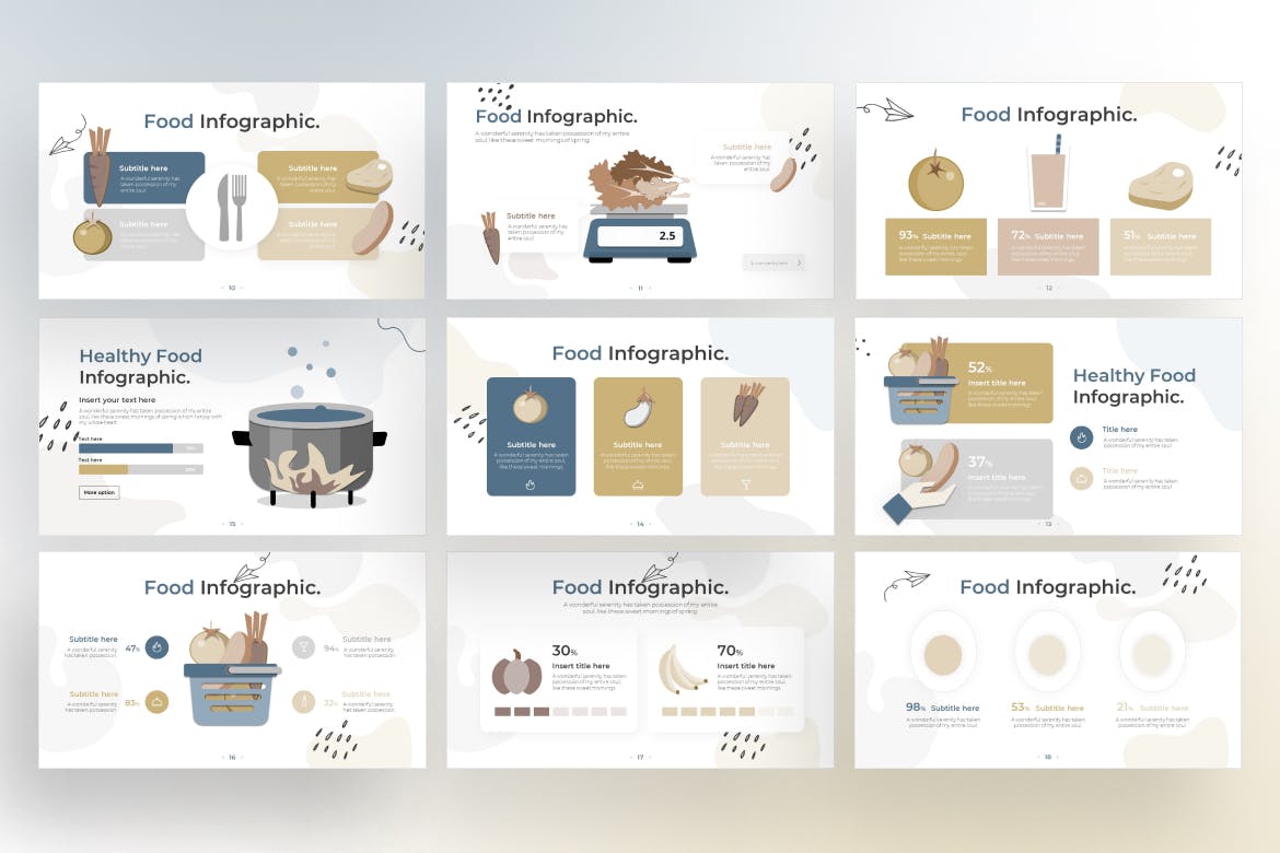 食品信息图表涂鸦风格Keynote幻灯片设计模板 Food Infographic Doodle Style &#8211; Keynote Template