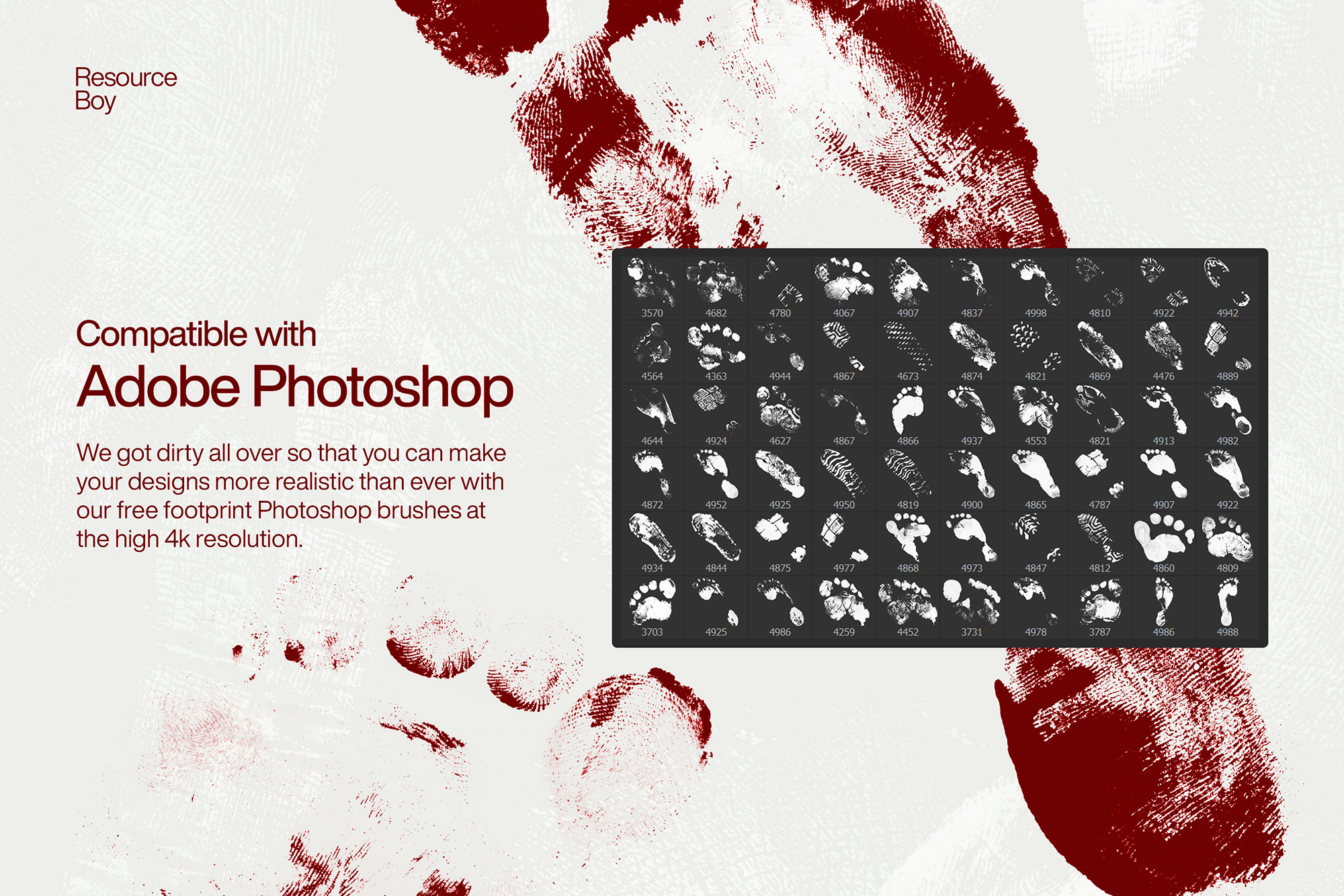 60 Footprint Photoshop Brushes