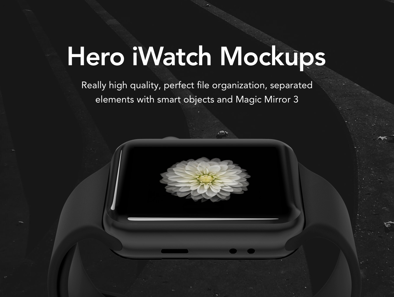 高质量UI设计苹果手表iWatch展示样机 HERO iWatch Mockups - —