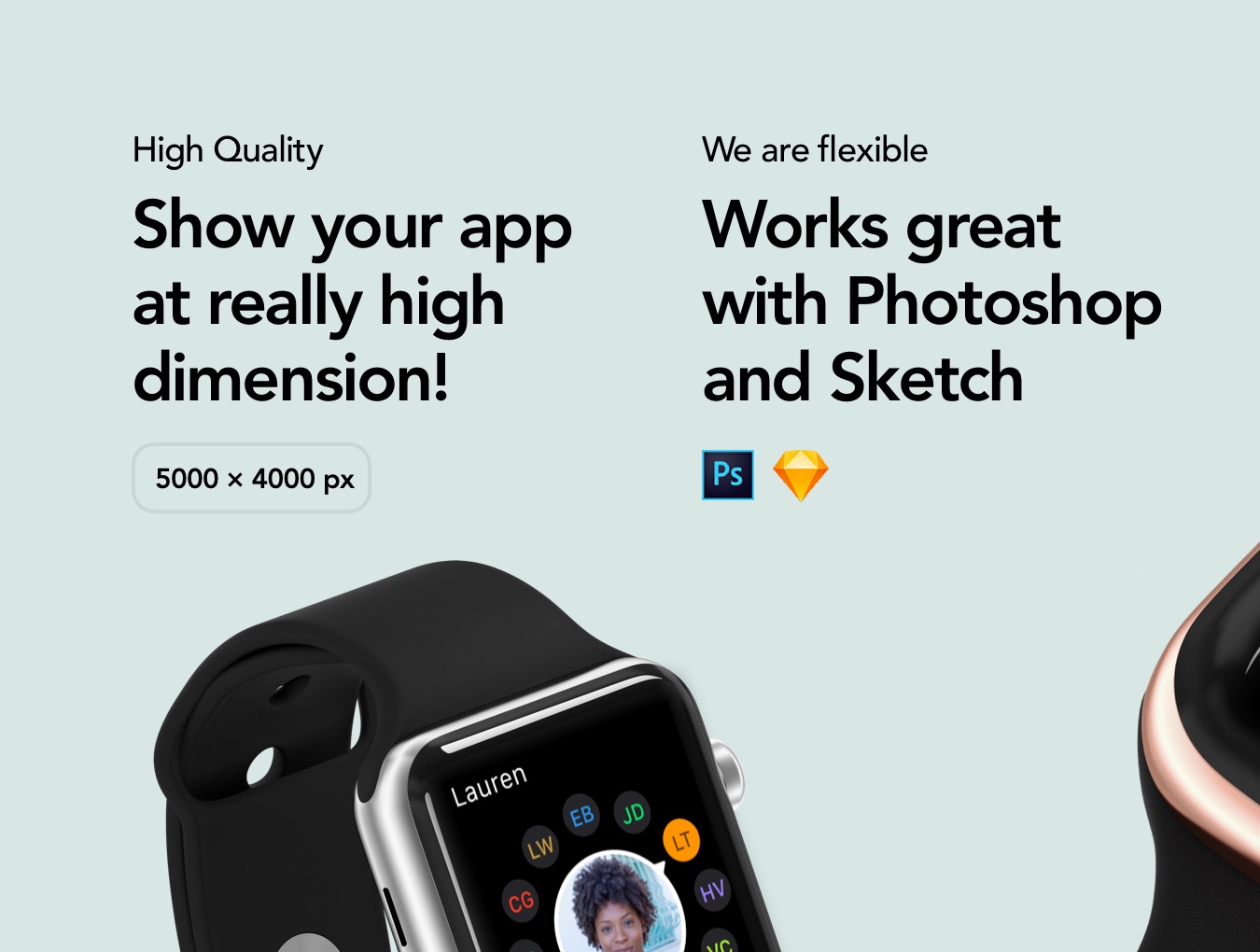 高质量UI设计苹果手表iWatch展示样机 HERO iWatch Mockups - —