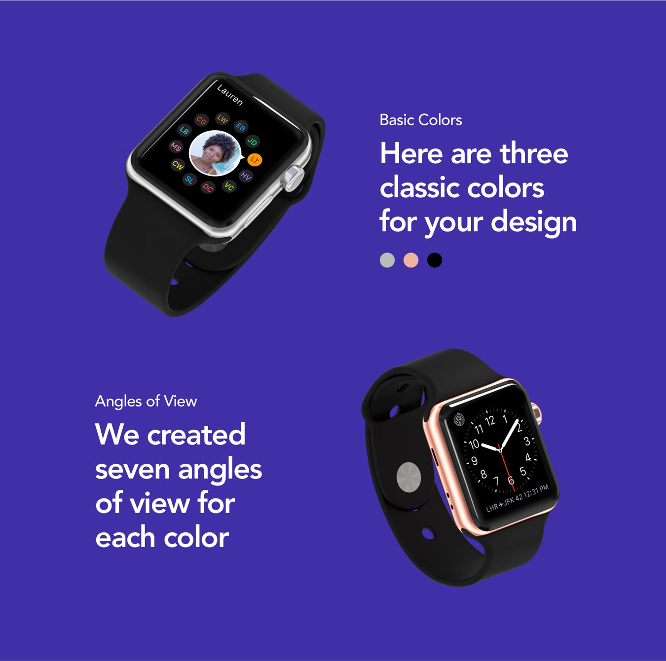 高质量UI设计苹果手表iWatch展示样机 HERO iWatch Mockups - —