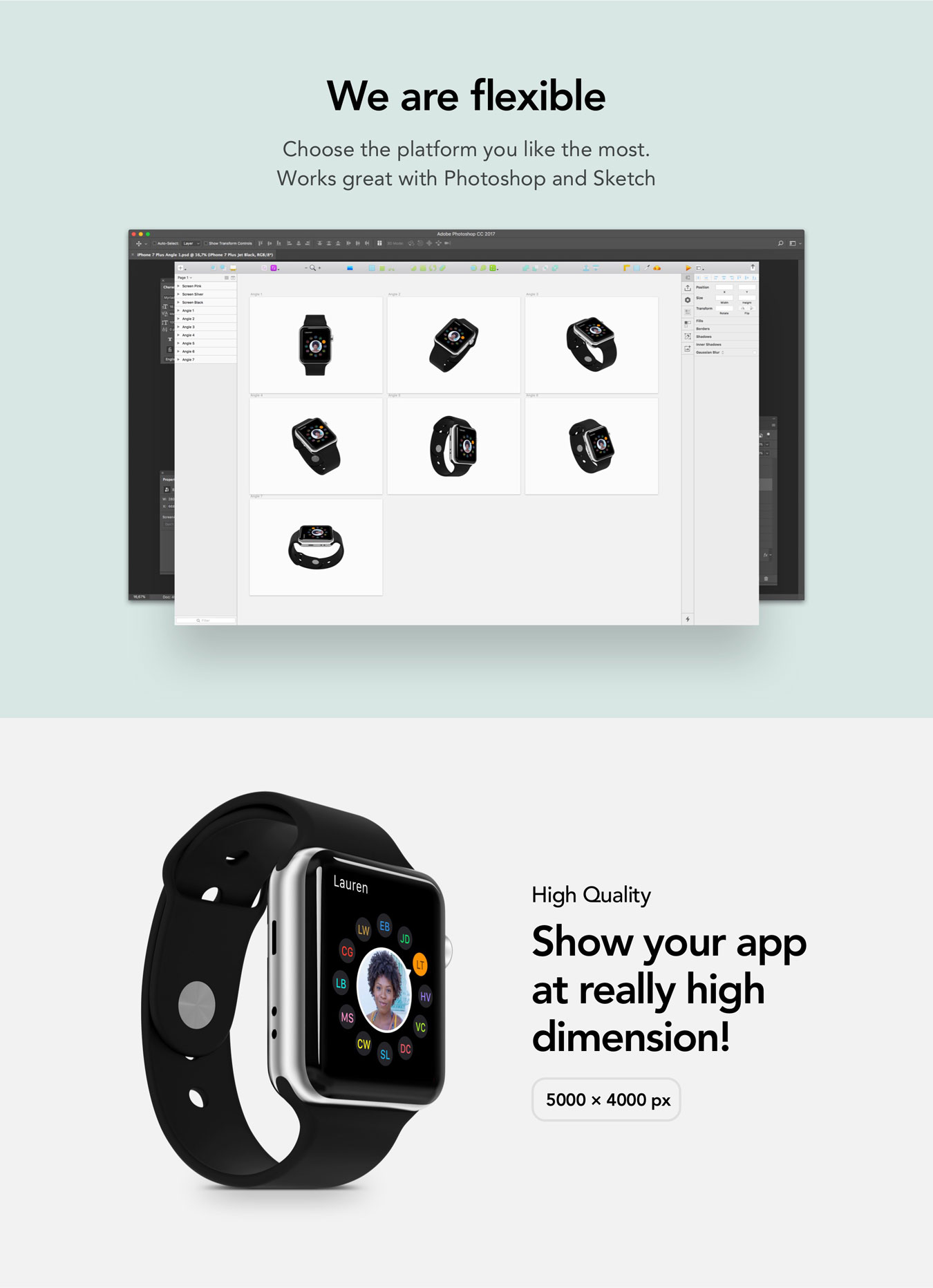 高质量UI设计苹果手表iWatch展示样机 HERO iWatch Mockups - —