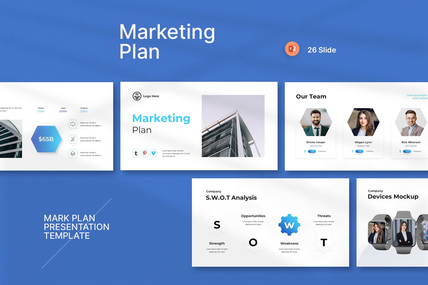 市场攻略计划PPT幻灯片模板 Marketing Plan Presentation Template