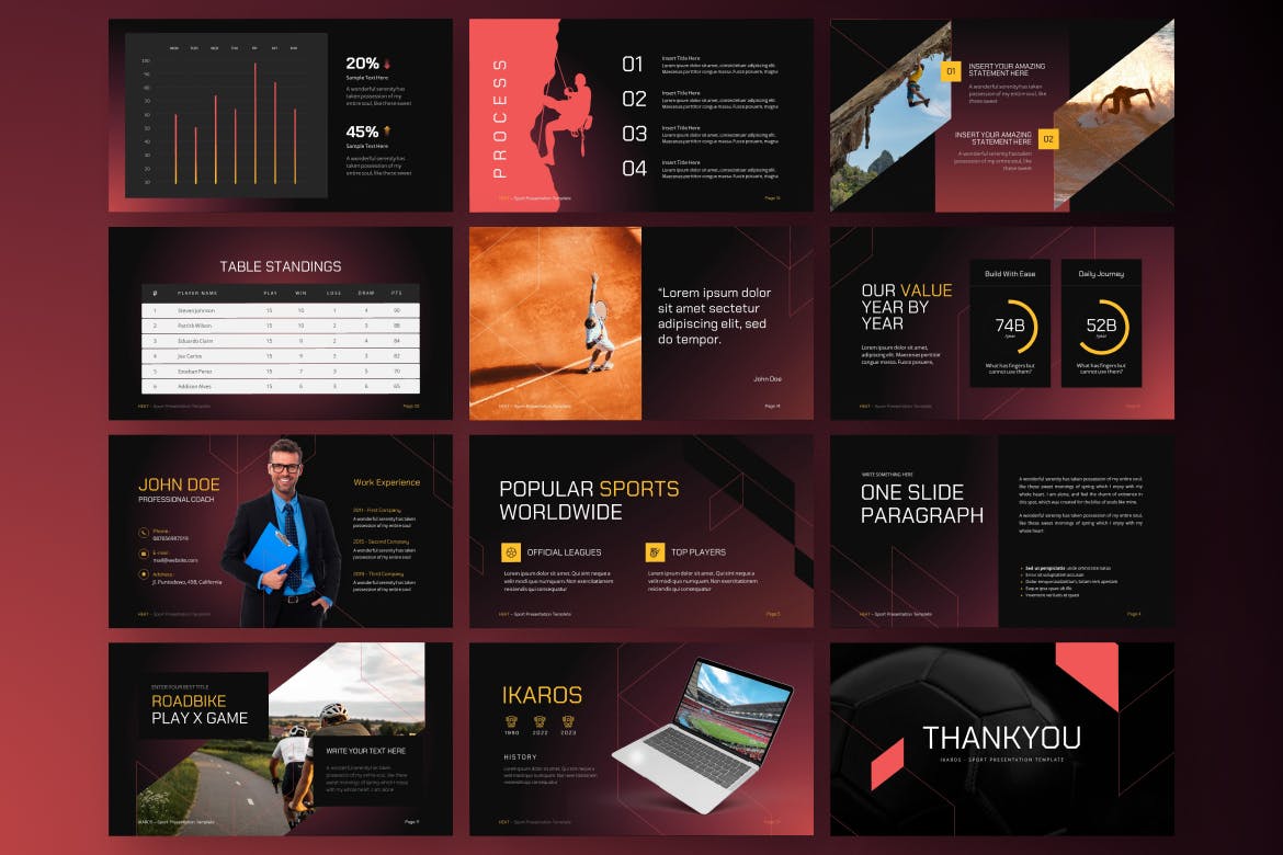 运动精神PPT模板 Sport Heat PowerPoint Template