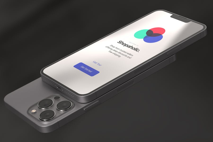 6款逼真苹果iPhone 13 Pro屏幕演示效果图PS贴图样机模板 Phone Mockup - —