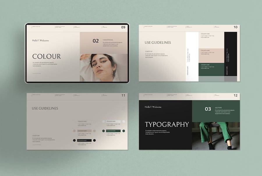 创意简约品牌营销策划演示文稿设计ppt模版 Brand Guidelines Presentation Template - —