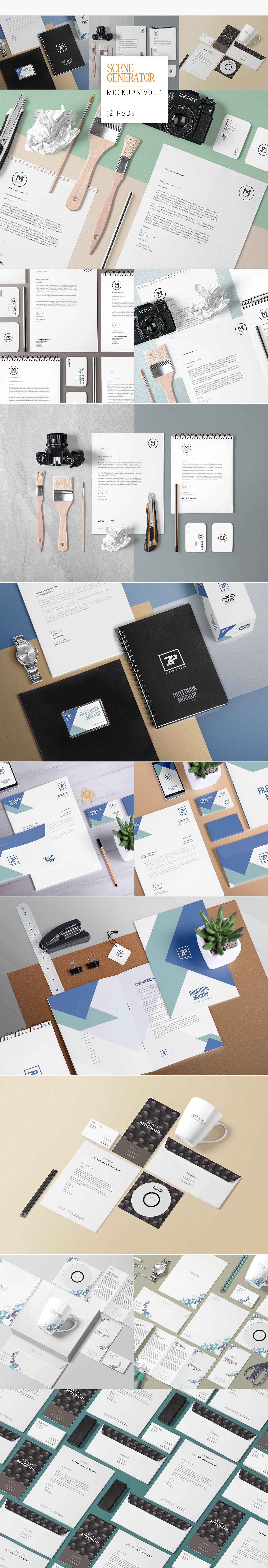 111款华丽的办公文具样机集[5.91 Gb] 111 Stationery Mockups Bundle - —