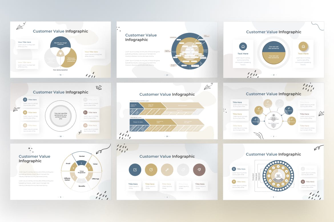 涂鸦风格客户价值信息图表Keynote幻灯片模板素材 Doodle Customer Value Infographic &#8211; Keynote