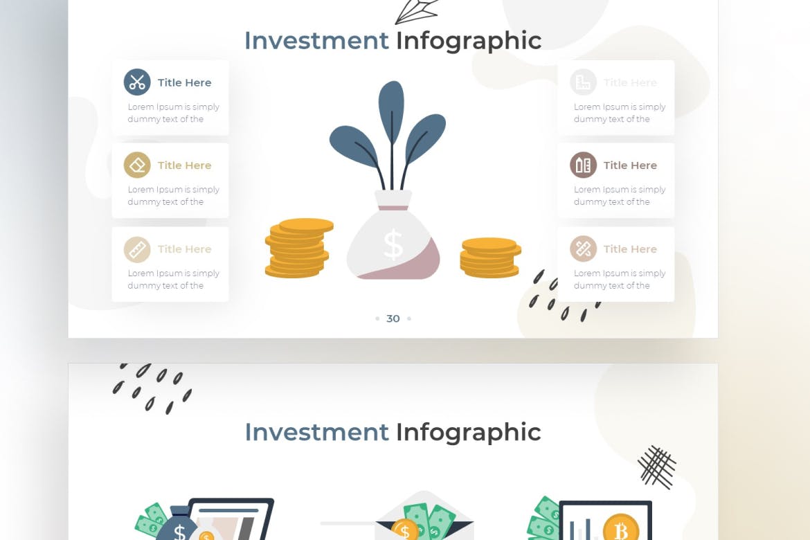 涂鸦投资信息图表Google幻灯片设计模板 Doodle Investment Infographic &#8211; Google Slide