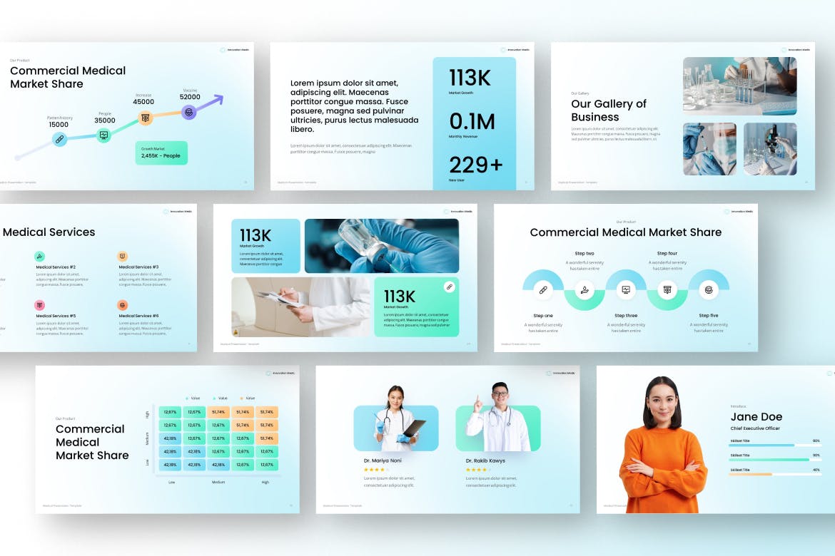 医疗创新PPT设计模板 Medical Innovation PowerPoint Template