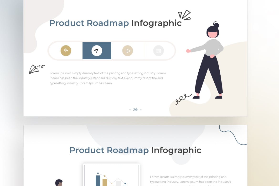 涂鸦风格产品路线图信息图Keynote幻灯片模板下载 Doodle Product Roadmap Infographic &#8211; Keynote