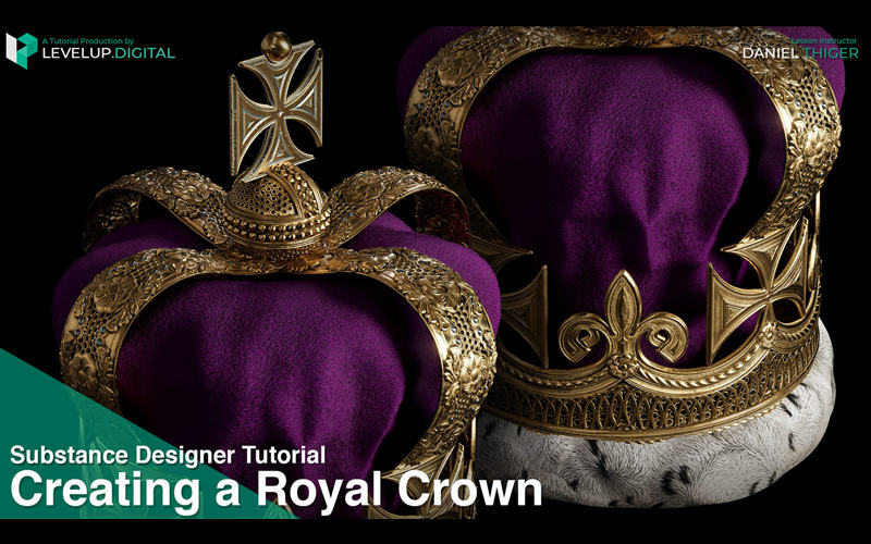 Substance Designer中创建皇冠教程带素材  Creating a Royal Crown in Substance Designer_