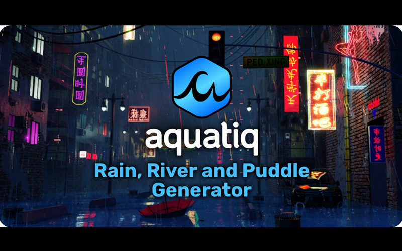 【Blender插件】Aquatiq Water Library 2.00 水流喷泉水着色器_