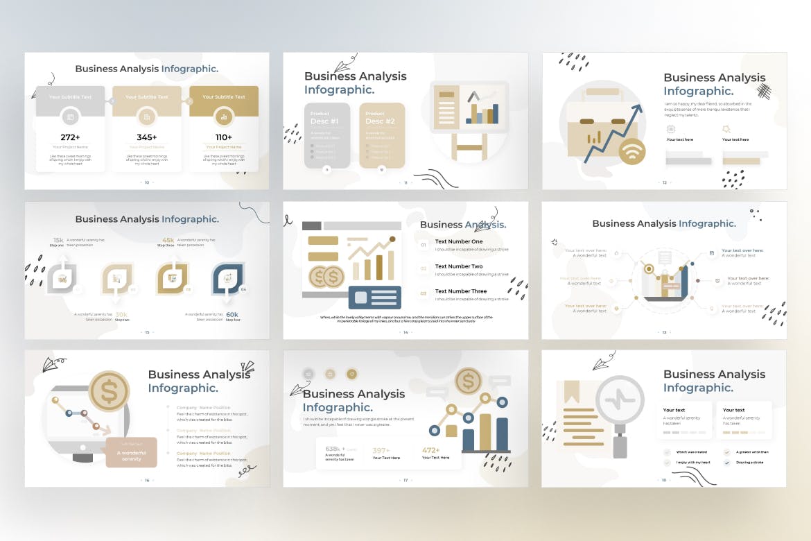 涂鸦业务分析信息图表谷歌幻灯片设计模板 Doodle Business Analysis Infographic Google Slide