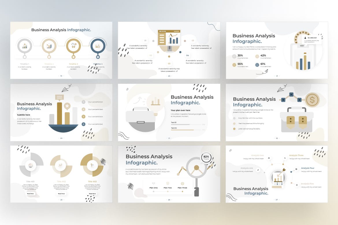 涂鸦业务分析信息图表谷歌幻灯片设计模板 Doodle Business Analysis Infographic Google Slide