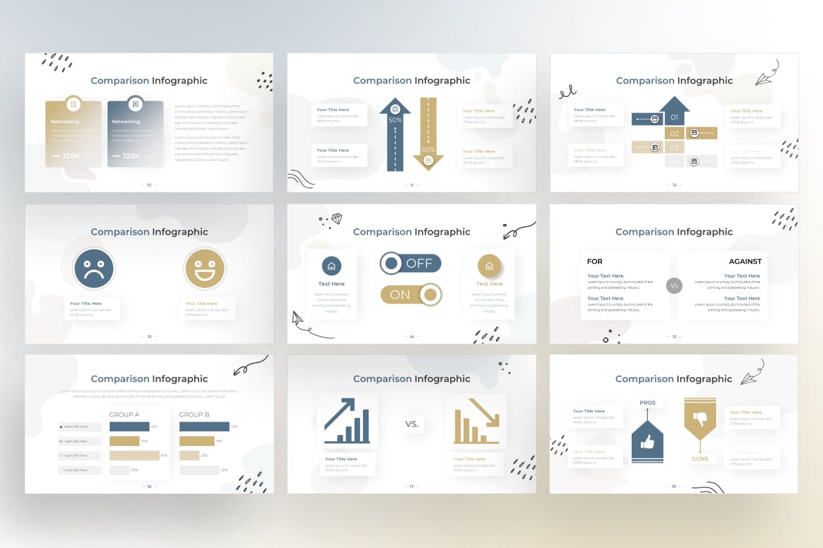 涂鸦风格比较信息图表谷歌幻灯片模板 Doodle Style Comparison Infographic &#8211; Google Slide