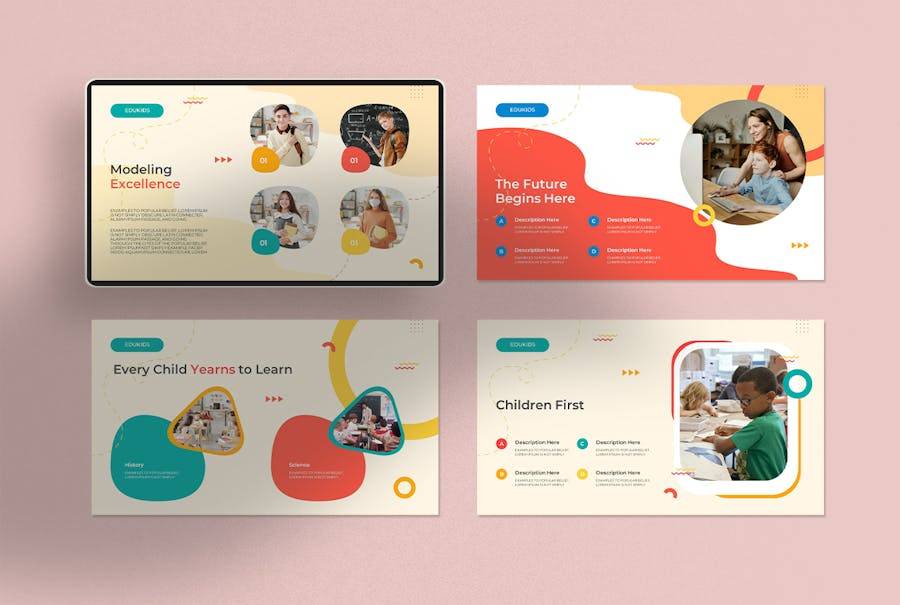 时尚创意儿童教育学习演示文稿设计ppt模版 Children Education Learning Presentation Template - —