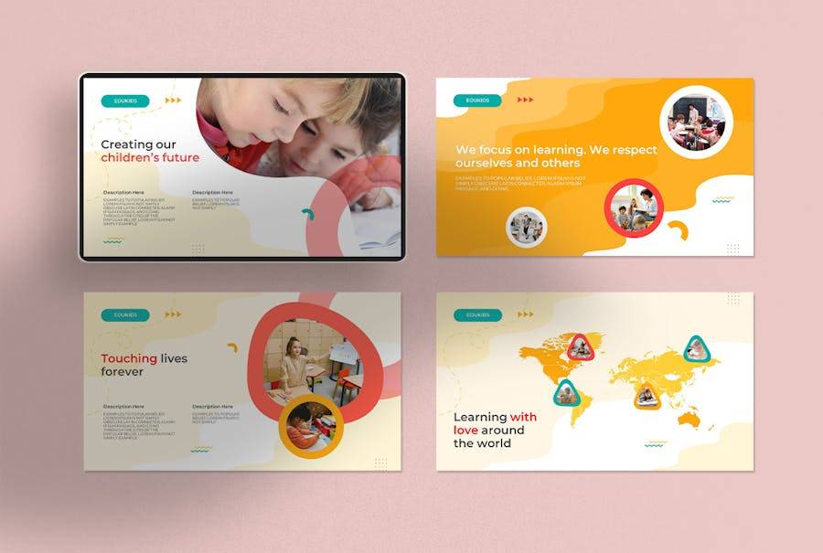 时尚创意儿童教育学习演示文稿设计ppt模版 Children Education Learning Presentation Template - —