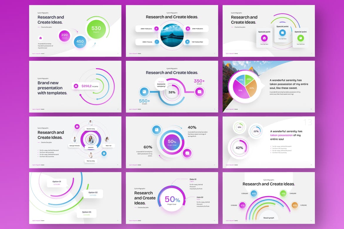 循环信息图表PPT幻灯片模板 Cycle Infographic Asset PowerPoint