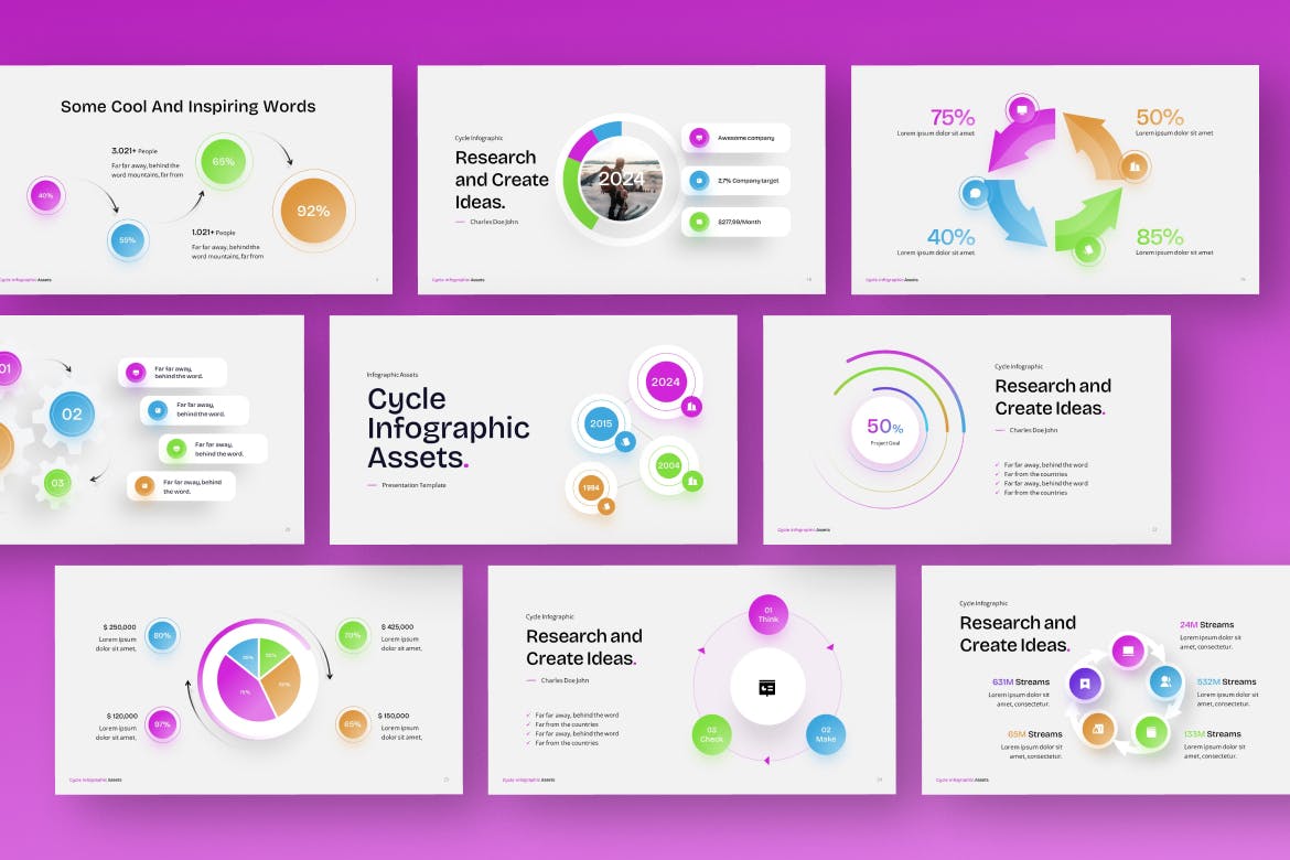 循环信息图表PPT幻灯片模板 Cycle Infographic Asset PowerPoint