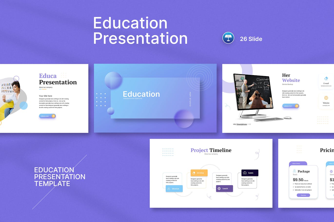 现代教育演示Keynote幻灯片模板 Education Keynote Presentation Template