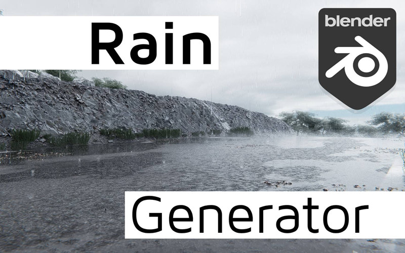 【Blender插件】Baga Rain Generator V1.0.9 逼真雨水生成器动画_