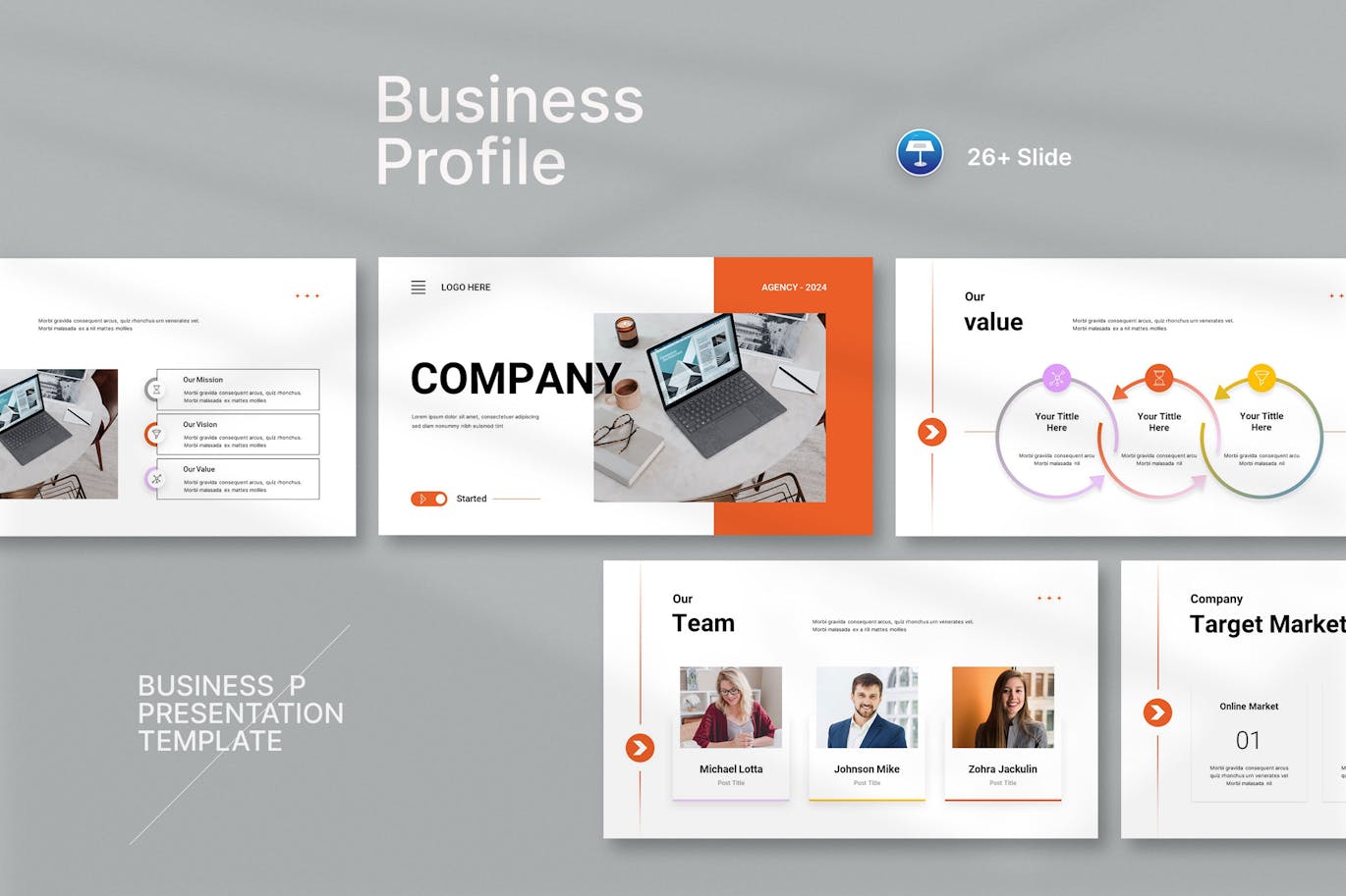 公司业务介绍Keynote幻灯片素材 Company Profile Presentation Templates