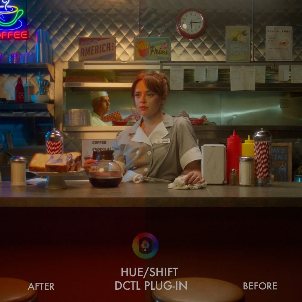 PixelTools - hueShift DCTL Plug-In 完美电影感胶片模拟减色饱和度色彩分级达芬奇DCTL调色插件（10060） -