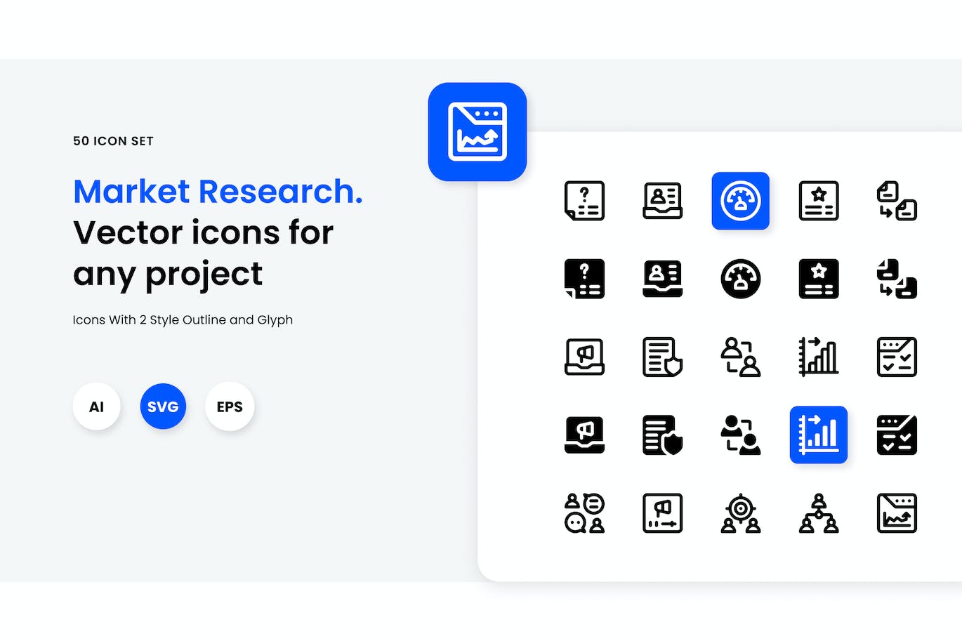 市场研究图标集 Market Research Icon Set