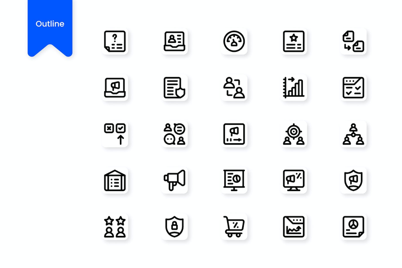 市场研究图标集 Market Research Icon Set