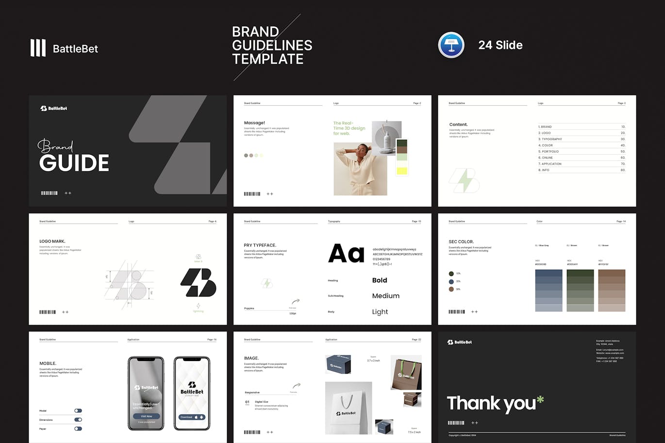 品牌引领Keynote幻灯片模板 Brand Guidelines Template