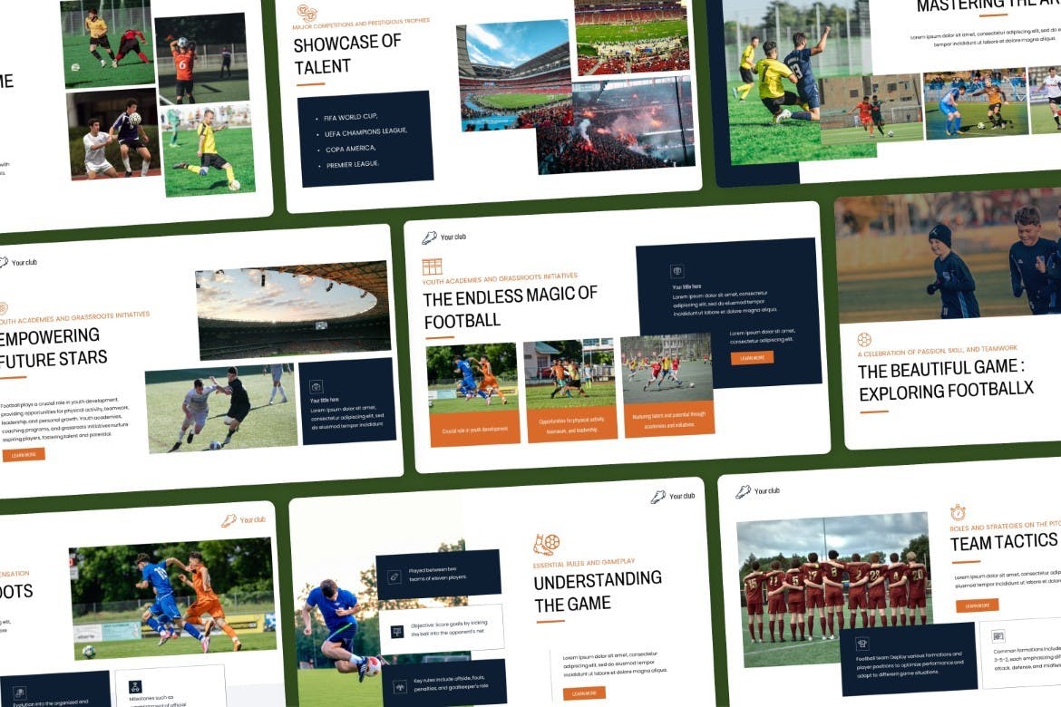 足球俱乐部Google幻灯片模板下载 Soccer Club &#8211; Google Slides Template