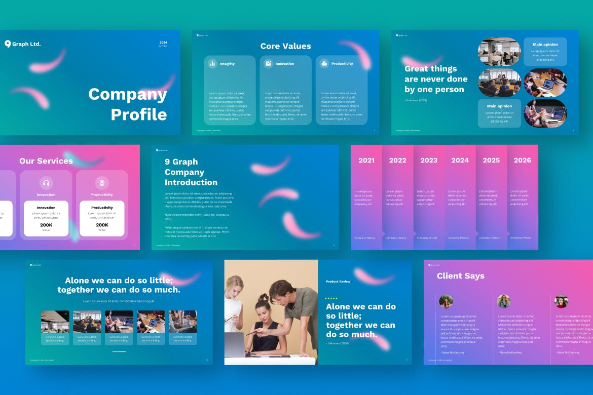 企业概览Powerpoint模板下载 Company Profile PowerPoint Template