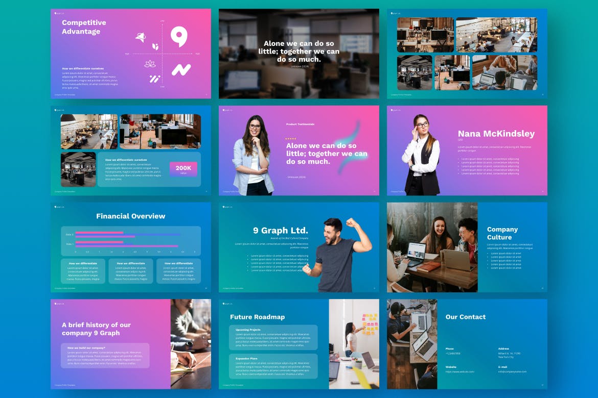 企业概览Powerpoint模板下载 Company Profile PowerPoint Template