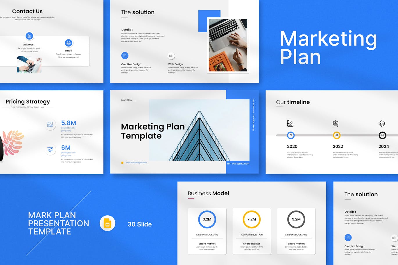 成功营销计划谷歌幻灯片模板 Marketing Plan Presentation Template