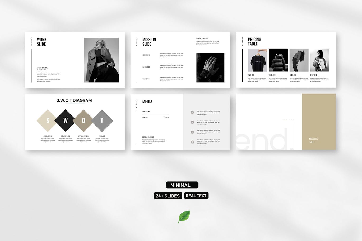 经典风范黑白风格设计PowerPoint演示模板 Black &amp; White Minimal Presentation Template