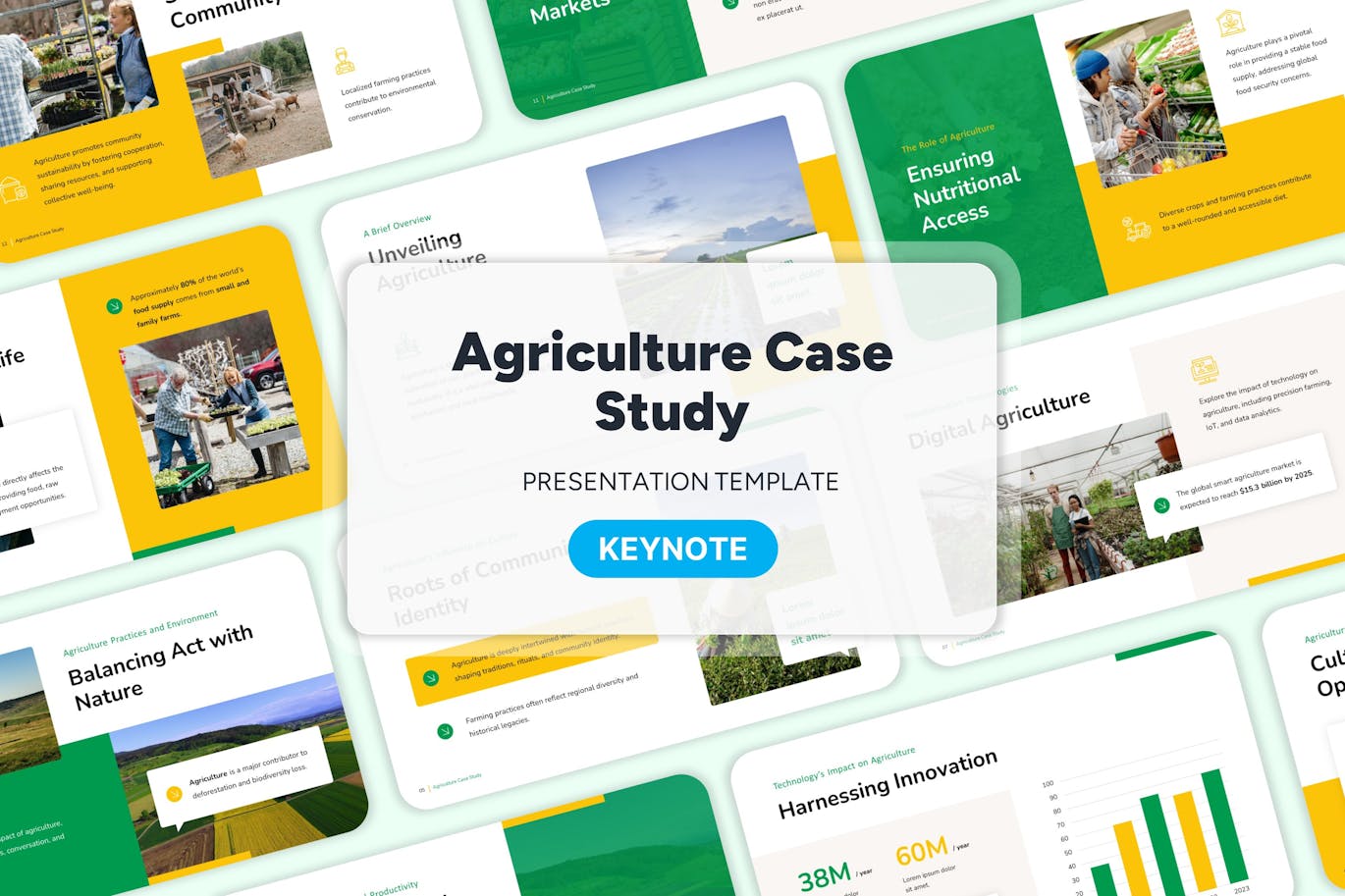 农业案例研究keynote幻灯片模板 Agriculture Case Study &#8211; Keynote Template