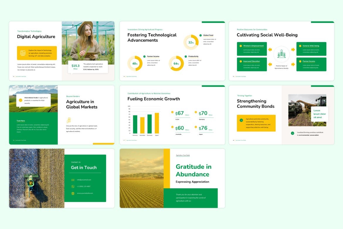 农业案例研究keynote幻灯片模板 Agriculture Case Study &#8211; Keynote Template