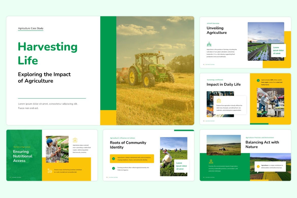 农业案例研究keynote幻灯片模板 Agriculture Case Study &#8211; Keynote Template