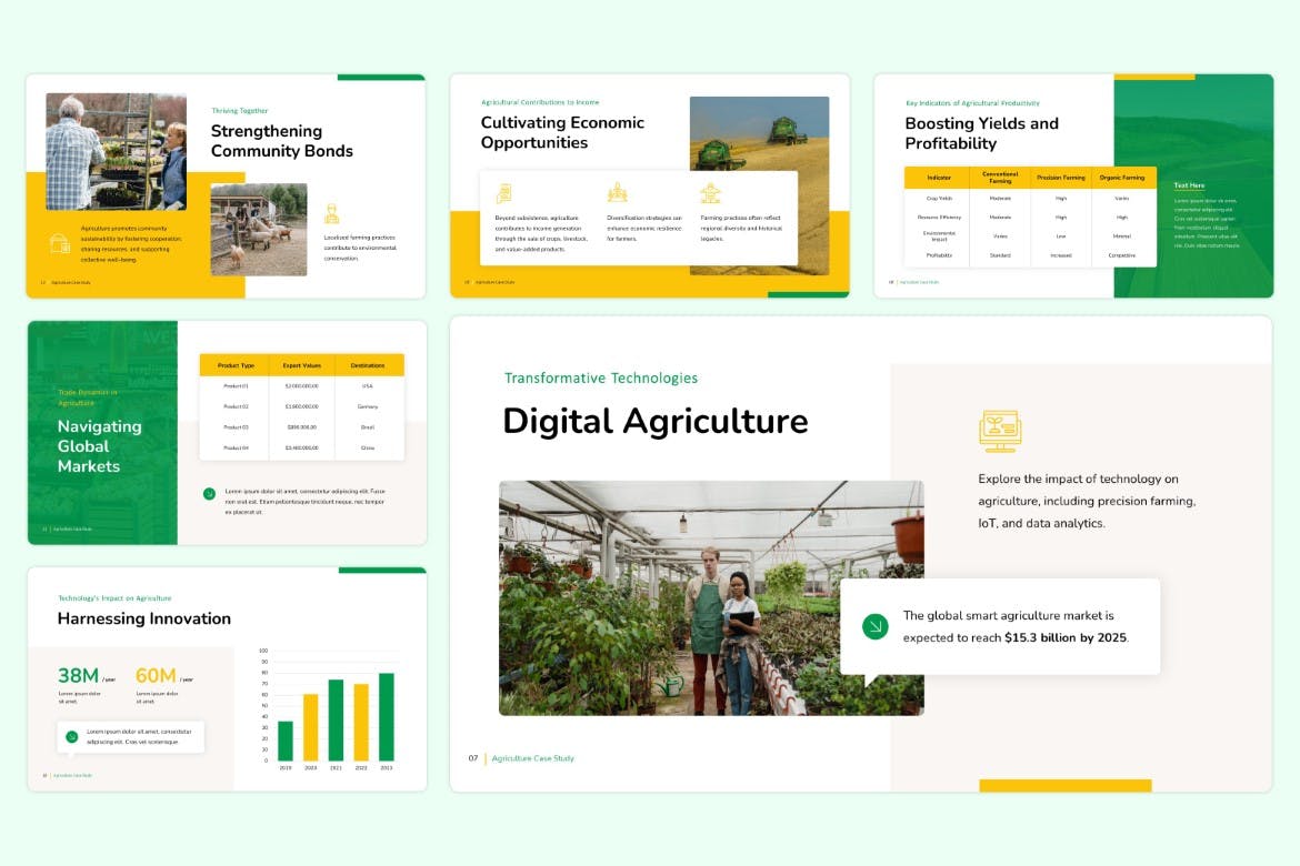 农业案例研究keynote幻灯片模板 Agriculture Case Study &#8211; Keynote Template