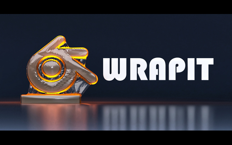 【Blender插件】Wrapit 1.0 包住它保鲜膜缠绕塑封装皱巴巴效果_